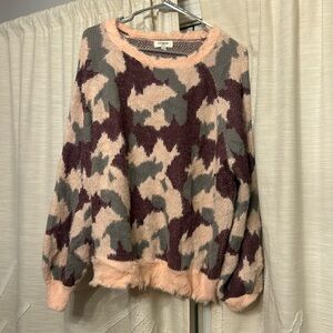 Pink and purple camo sweater